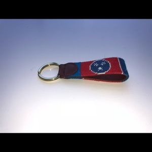 Tennessee State Flag Needlepoint Keychain